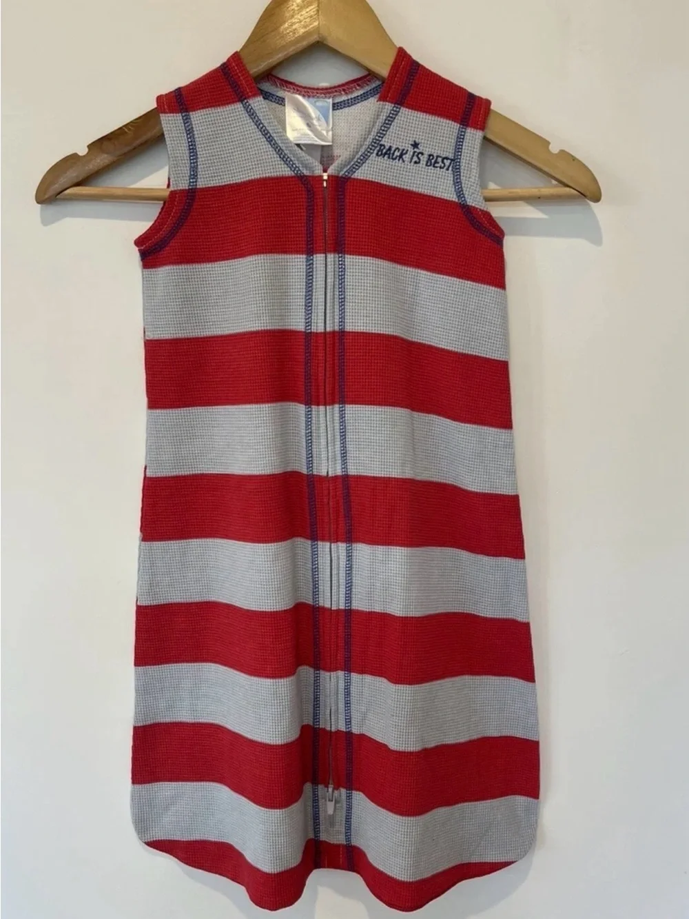Halo Red & Gray Striped Sleeveless Sleep Sack with Front Zip